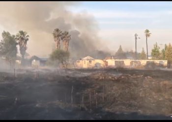 Incendio forestal destruye hostería abandonada y deja cinco bomberos intoxicados