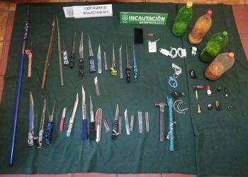 Incautan más de 50 armas blancas durante allanamiento a penal de Curicó