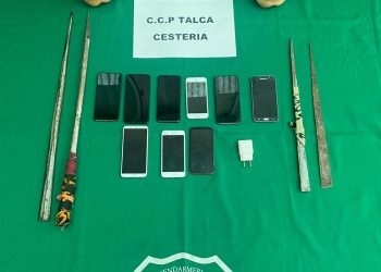 Armas blancas, celulares y drogas deja allanamiento en cárcel de Talca