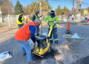 Municipio de Curicó intensifica trabajos de reparación de calzadas