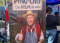 Polémica en Talca por instalación de lienzo con imagen de Pinochet en fonda escolar