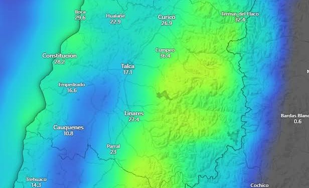Lluvias llegan este sábado y domingo al Maule