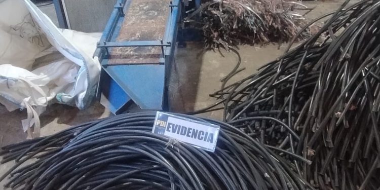PDI incautó casi 2 toneladas de cable de cobre robado en Talca