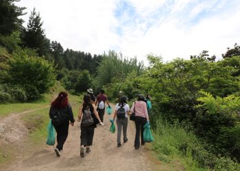 Trekking sustentable organizado por la UCM invitó a la comunidad a limpiar cerro Condell