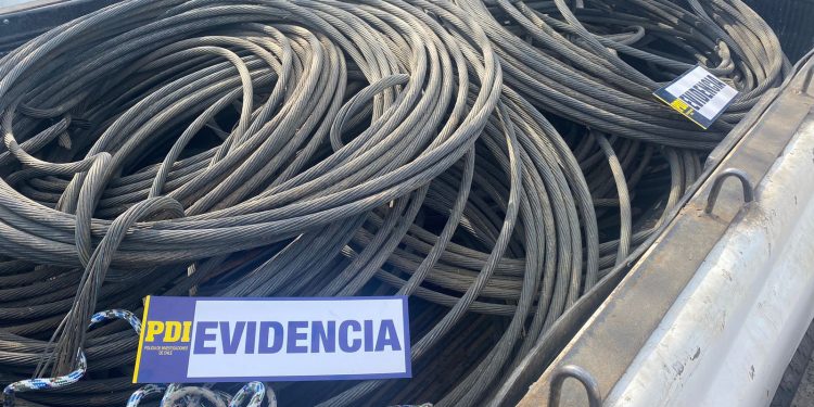 PDI Parral recuperó 22 toneladas de cable de cobre robado