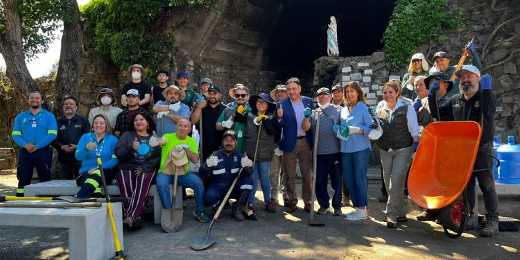 DIGAM recuperó gruta de la Iglesia San Francisco de Curicó