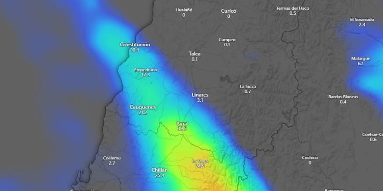 Precipitaciones débiles a moderadas afectarán a parte del Maule