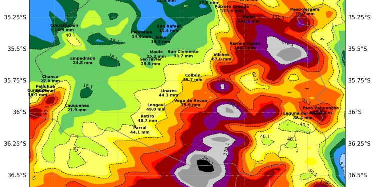 Alerta por fuentes precipitaciones que afectarán al Maule entre domingo y martes