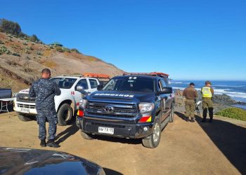 Con un amplio despliegue finalizó la séptima jornada de búsqueda de pescador desaparecido en la costa de Vichuquén