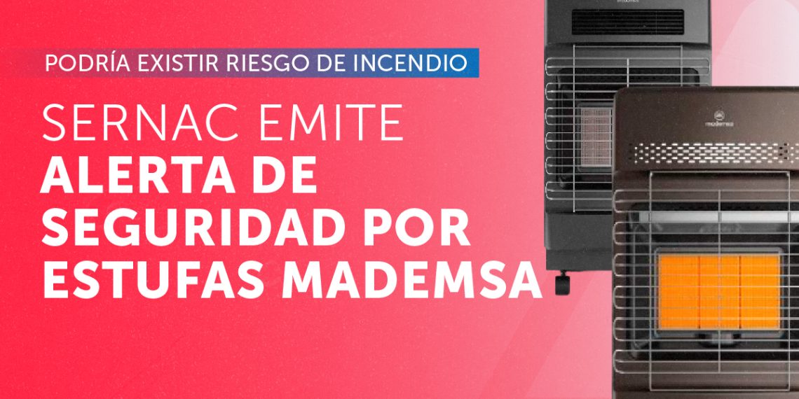 Sernac emite alerta de seguridad por 4 modelos de estufas a gas Mademsa por riesgo de incendio