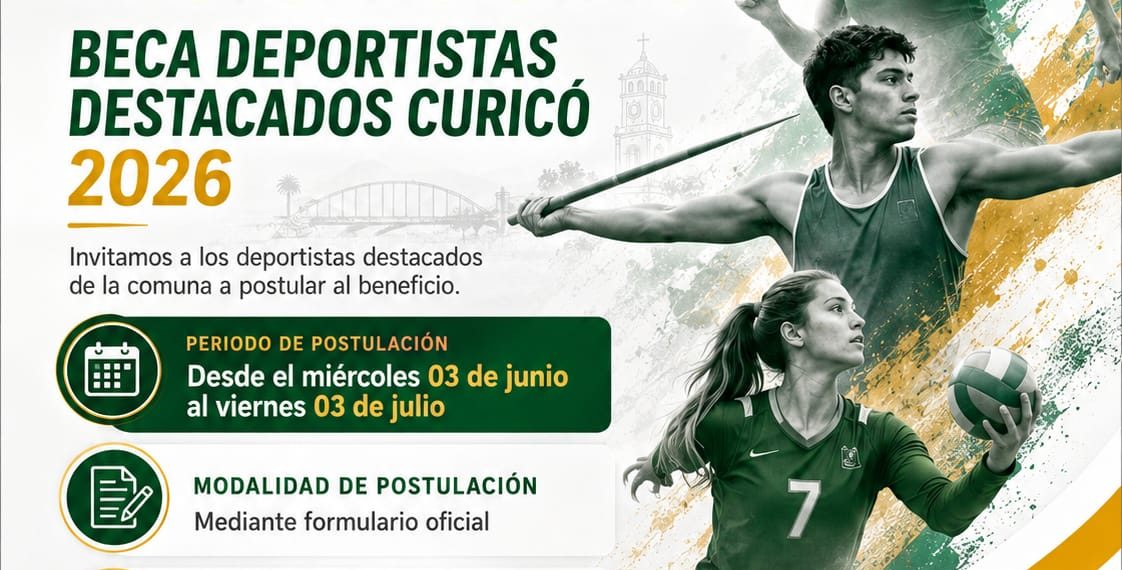 Corporación de Deportes de Curicó refuerza llamado a postular a la Beca Deportistas Destacados 2026