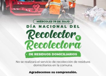 Este miércoles 29 de julio no habrá recolección de basura en Talca: Se celebra Día del Recolector