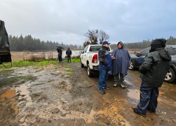 Delegado Presidencial monitoreó en terreno el aumento del caudal del río Mataquito en Licantén