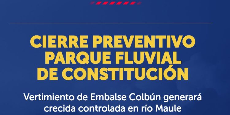SERVIU Maule mantiene cerrado Parque de Mitigación Fluvial de Constitución ante aumento preventivo del caudal del río Maule